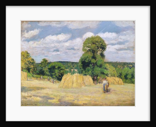 Harvesting at Montfoucault, 1876 by Camille Pissarro