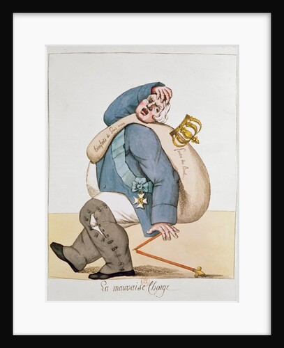 Caricature of Louis XVIII 1815 by French School