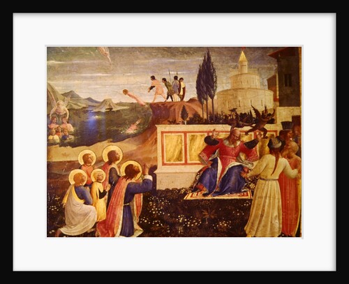 Saints Cosmas and Damian are thrown into the sea; demons escape from the mouth of the proconsul Lysias by Fra Angelico
