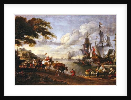 View of a Port in the Orient by Hendrik van Minderhout