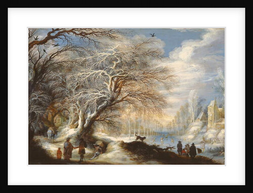 Skaters on a Canal or, Winter Landscape by Gysbrecht Lytens or Leytens