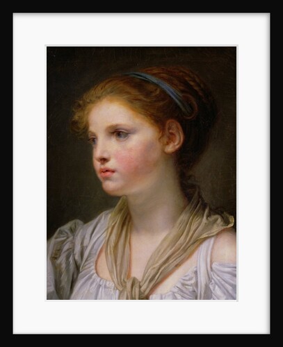 0irl with a Blue Ribbon by Jean Baptiste Greuze