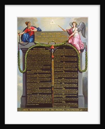 Declaration of the Rights of Man and Citizen, c.1789 by Jean Jacques Francois Le Barbier