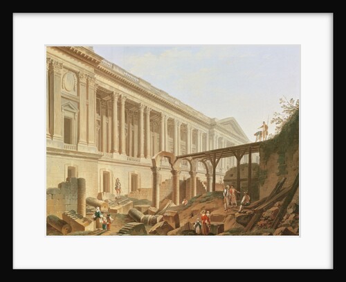 Demolition of the Hotel de Bourbon and clearing the Louvre Colonnade, c.1764 by Pierre Antoine Demachy