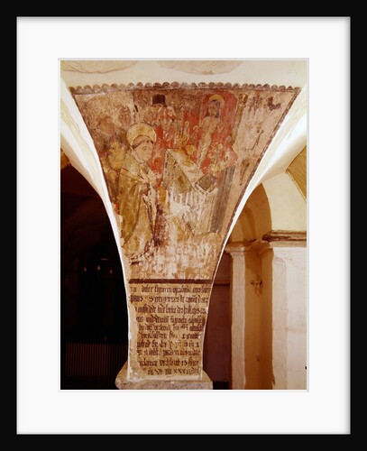 Mass of St. Gregory, mural from the crypt by School Flemish