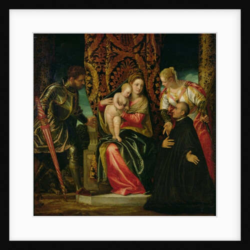 Virgin and Child between St. Justine and St. George, with a Benedictine monk by Veronese