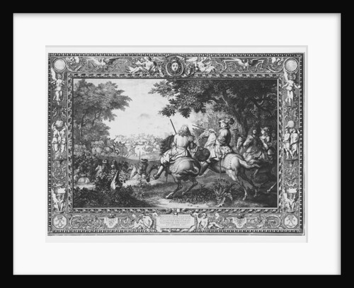 Tenture 'Histoire du Roi', Defeat of Count de Marsin, engraved by Sebastien Le Clerc 1680 by Charles (after) Le Brun