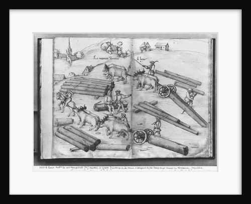 Siver mine of La Croix-aux-Mines, Lorraine, fol.3v and 4r, transporting wood, c.1530 by Heinrich Gross or Groff