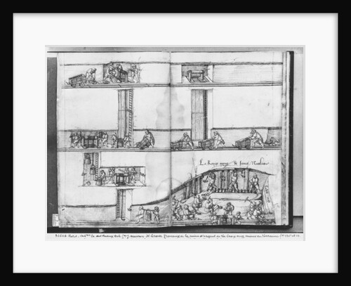 Silver mine of La Croix-aux-Mines, Lorraine, fol.13v and fol 14r, the red mine of St. Nicholas, c.1530 by Heinrich Gross or Groff