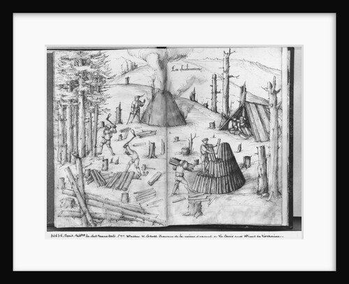 Silver mine of La Croix-aux-Mines, Lorraine, fol.21v and 22r, coalmen, c.1530 by Heinrich Gross or Groff