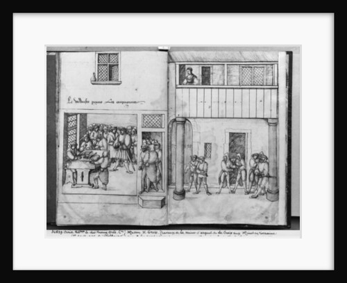 Silver mine of La Croix-aux-Mines, Lorraine, fol.24v and fol.25r, paying the companions, c.1530 by Heinrich Gross or Groff