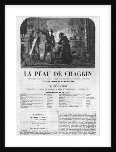 Raphael de Valentin and the shopkeeper by French School