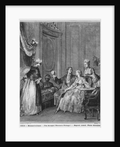 The good omen, engraved by Philippe Triere 1776 by Jean Michel the Younger (after) Moreau