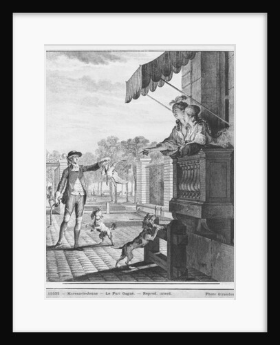 Taking up a bet by Jean Michel the Younger Moreau (after)