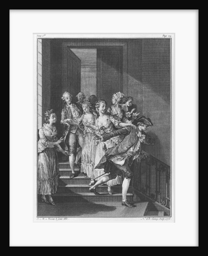 Saint-Preux escaping, volume I, page 279 by Jean Michel the Younger Moreau (after)