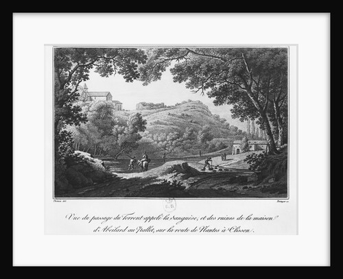 View of the torrent known as La Sanguese and the ruins of the house of Abelard at the Pallet, on the road from Clisson to Nantes by Claude Thienon