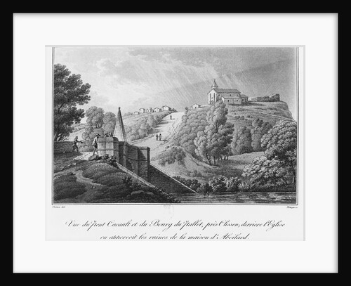 View of the Cacault bridge and the village of Pallet, near Clisson, ruins of the house of Abelard by Claude Thienon