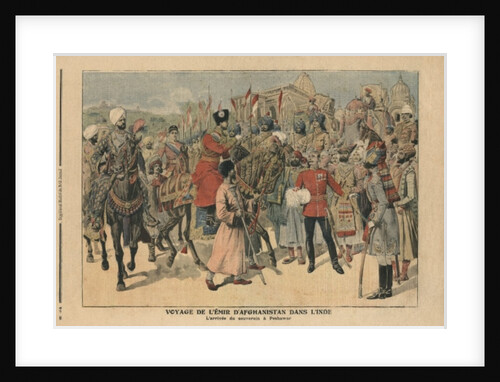 Habibullah Kahn Emir of Afghanistan arriving at Peshawar, India by French School