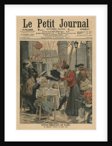 Street scenes of Paris, breakfast in open air by French School
