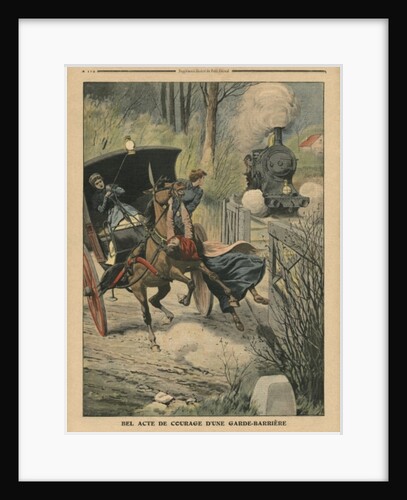 Act of bravery of a level-crossing keeper by French School