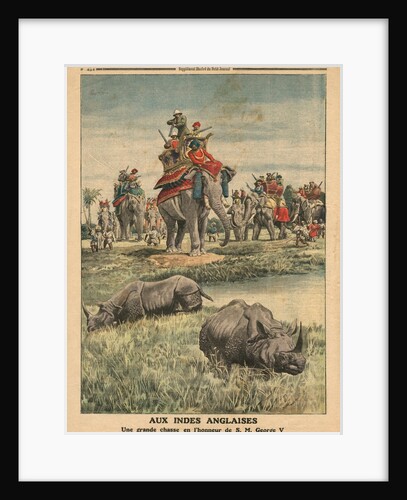 A rhinoceros hunt in honour of King George V by French School
