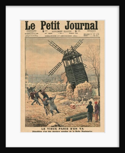 Pulling down one of the last windmills on the Butte Montmartre by French School