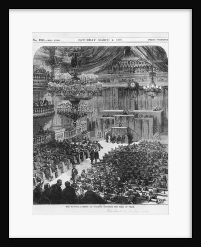 The National Assembly at Bordeaux discussing the terms of peace, the 4th of March 1871 by English School