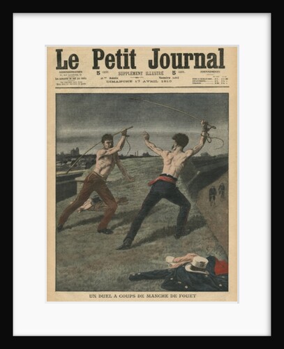 Fighting a duel with whips by French School