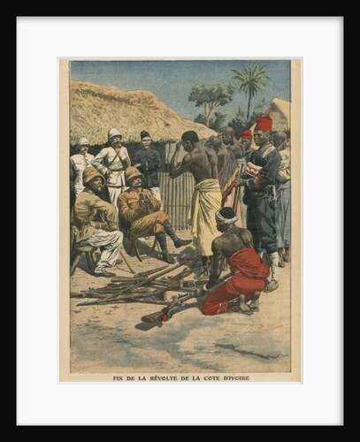 End of the revolt of the Cote d'Ivoire, the Abbeys surrendering to commander Nogues by French School
