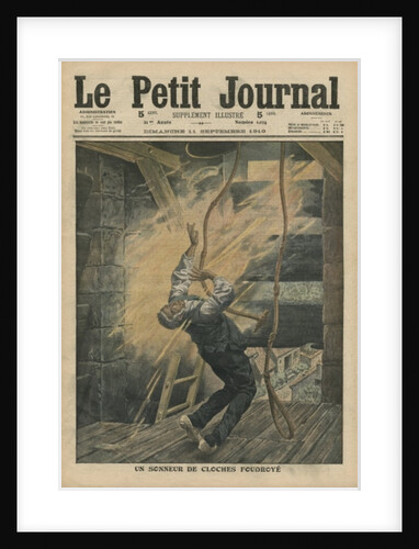 A bell ringer struck by lightning by French School