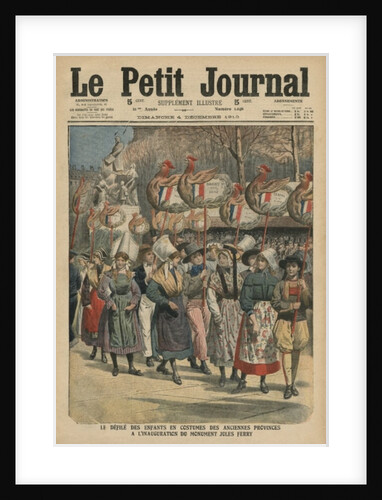 Children dressed in costumes of the provinces parading at the inauguration of the monument Jules Ferry, Paris by French School