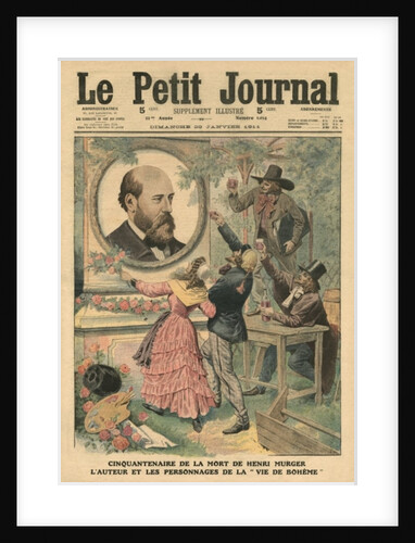 Fiftieth anniversary of the death of Henri Murger, the author and the characters of 'La Vie de Boheme' by French School