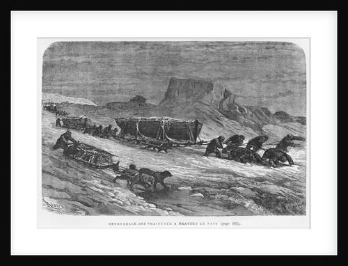 Pulling the sledges through the pack ice by Edouard (after) Riou