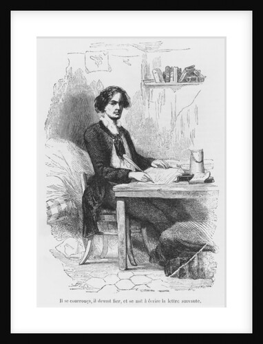 Lucien de Rubempre writing a letter by French School