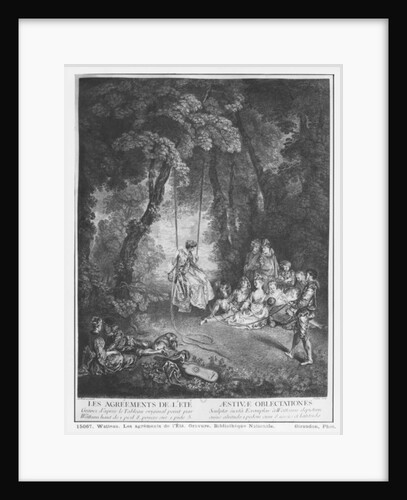 The pleasures of summer, engraved by Francois Joullain by Jean Antoine (after) Watteau
