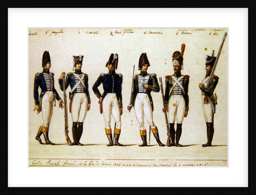 French Royal Guard, 1816 by Pierre Antoine Lesueur