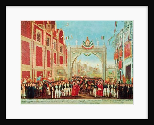 Solemn and Peaceful Entry of the Army of the Three Guarantees into Mexico City on September 27, 1821 by Mexican School