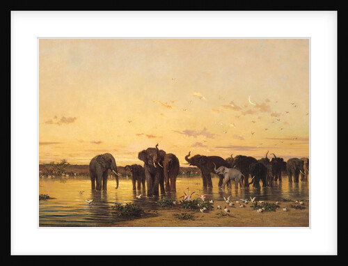 African Elephants, 1867 by Charles Emile de Tournemine