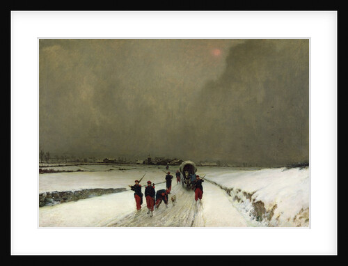 The Stragglers, Snow Effect, 1870 by Augustin Pierre Chenu