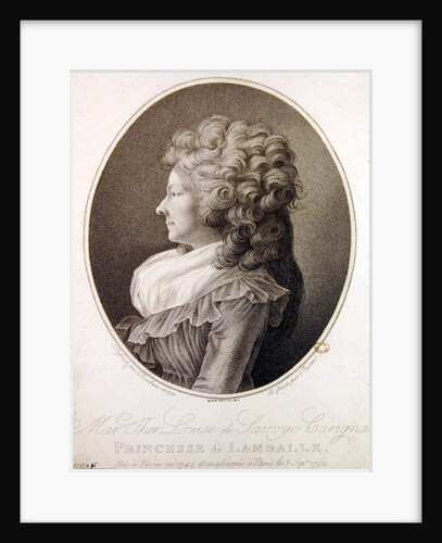 Marie Therese Louise de Savoie-Carignan Princess of Lamballe, 1791 by Henri-Pierre Danloux