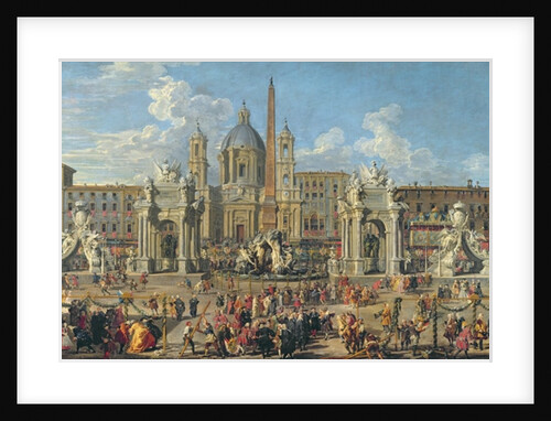 Preparation For the Firework Display Held at Piazza Navona, Rome, to Celebrate the Birth of the Dauphin, 1729 by Giovanni Paolo Pannini or Panini