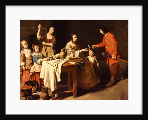 The Gardener offers flowers to his mistress by Mathieu Le Nain