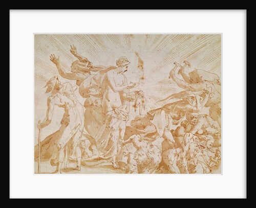 Pandora opening the box by Giovanni Battista Rosso Fiorentino