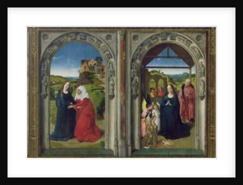 Triptych showing the Annunciation, the Visitation, the Adoration of the Angels and the Adoration of the Magi, c.1445 by Dirck Bouts
