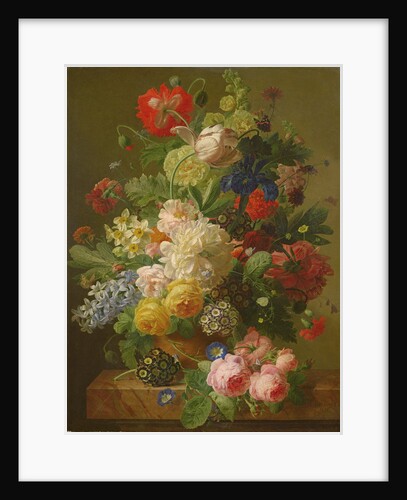 Flowers in a vase on a marble console table, 1816 by Jan Frans van Dael