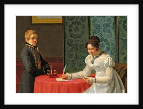 Woman Writing a Letter by Pierre Duval-Lecamus