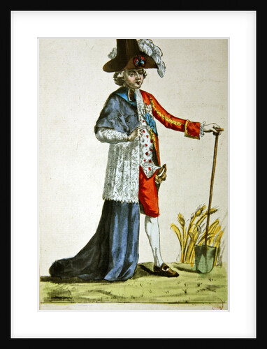 Monsieur des Trois Etats, caricature on the Three Estates of France before the Revolution by French School