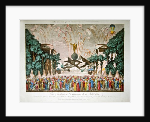 Fireworks at the Etoile, Champs-Elysees, Paris, to celebrate the anniversary of the 14th July, 1801 by French School