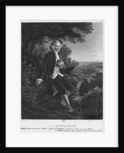 Jean-Jacques Rousseau composing 'Emile' in Montmorency valley by Joseph Albrier