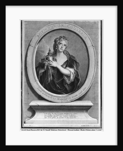 Adrienne Lecouvreur engraved by Pierre Drevet by Charles Antoine Coypel